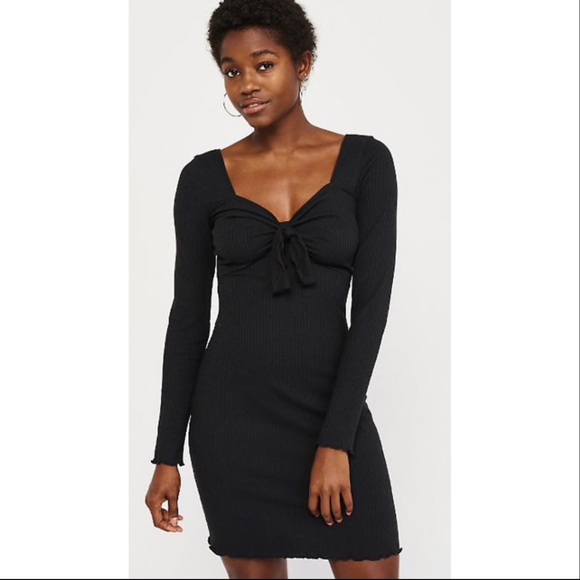 black knit bodycon dress